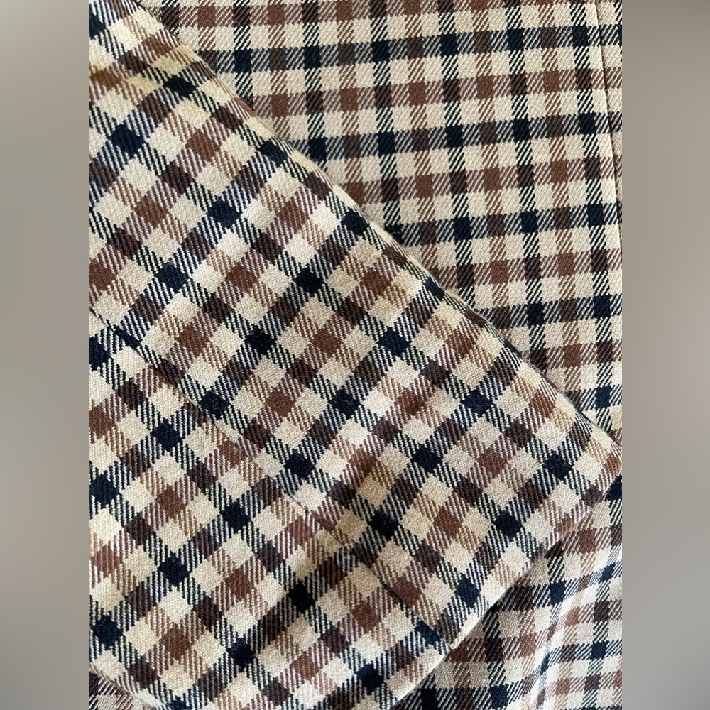 Checked Double-Breasted Blazer Jacket - Brown/Bla… - image 6